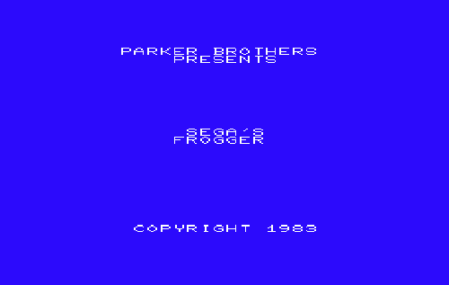 Frogger title screen for Vic-20